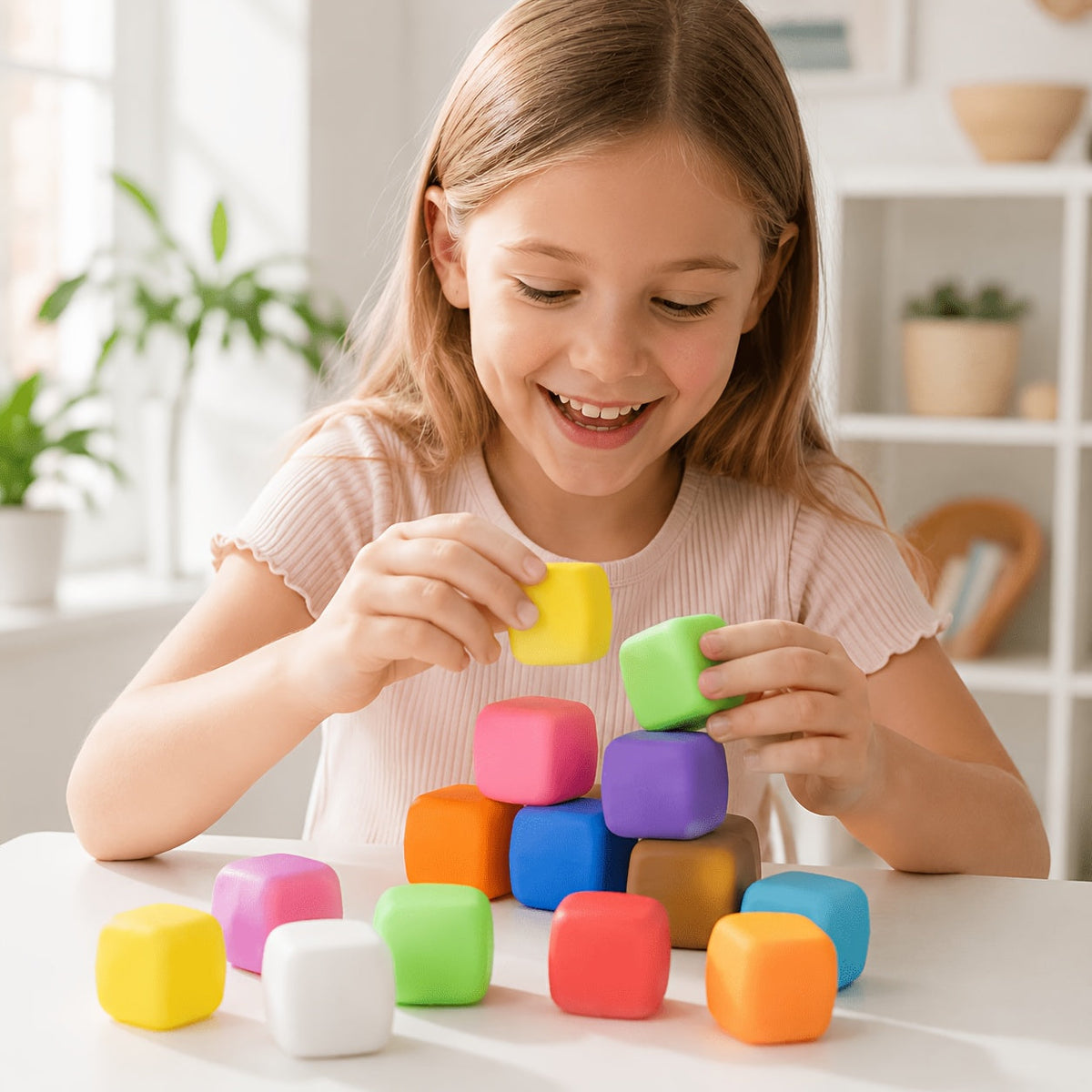 6pcs Colorful Slow Rising Cube Fidget Dough Balls