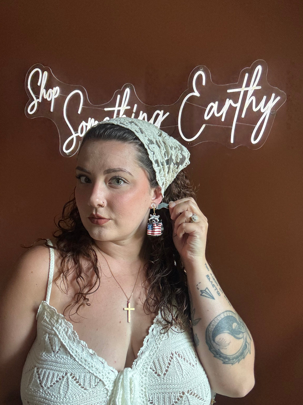 Freedom Bandit Whimsical Patriotic Polymer Clay Earrings