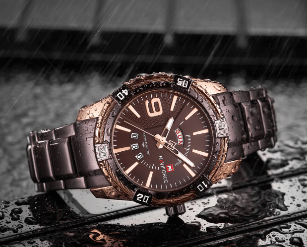 Men's Waterproof Chronograph Watch with Date Display - Modern Metal