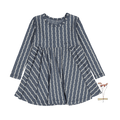 The Printed Long Sleeve Dress -  Linear Stem