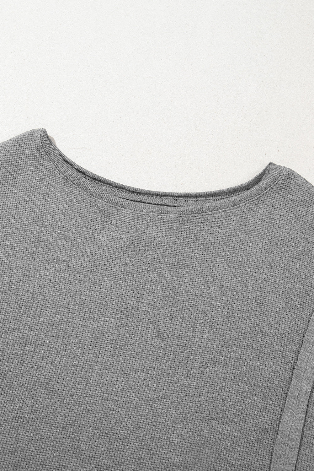 Waffle Knit Bishop Sleeve Side Split Top