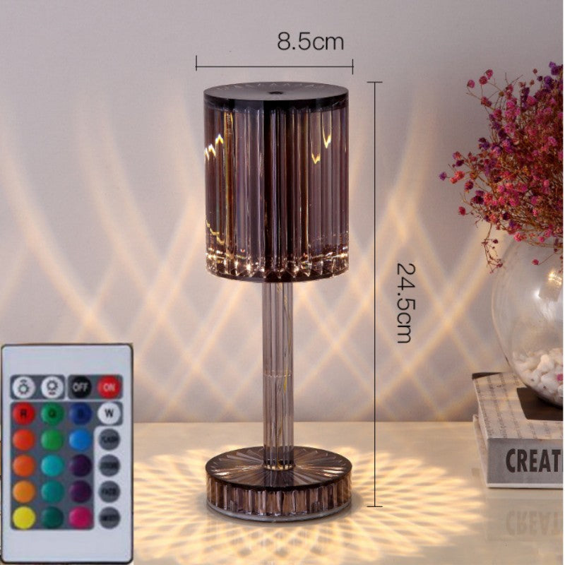 Crystal Diamond Table Lamp 3-Way Dimmable Touch Bedside Light