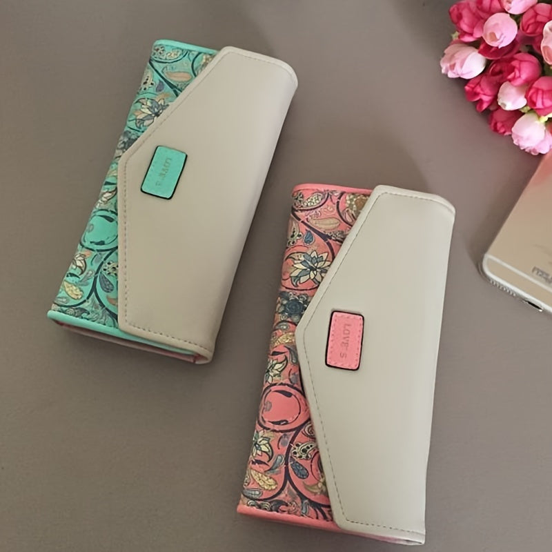 Chic Floral Wallet Card Holder Phone Pocket