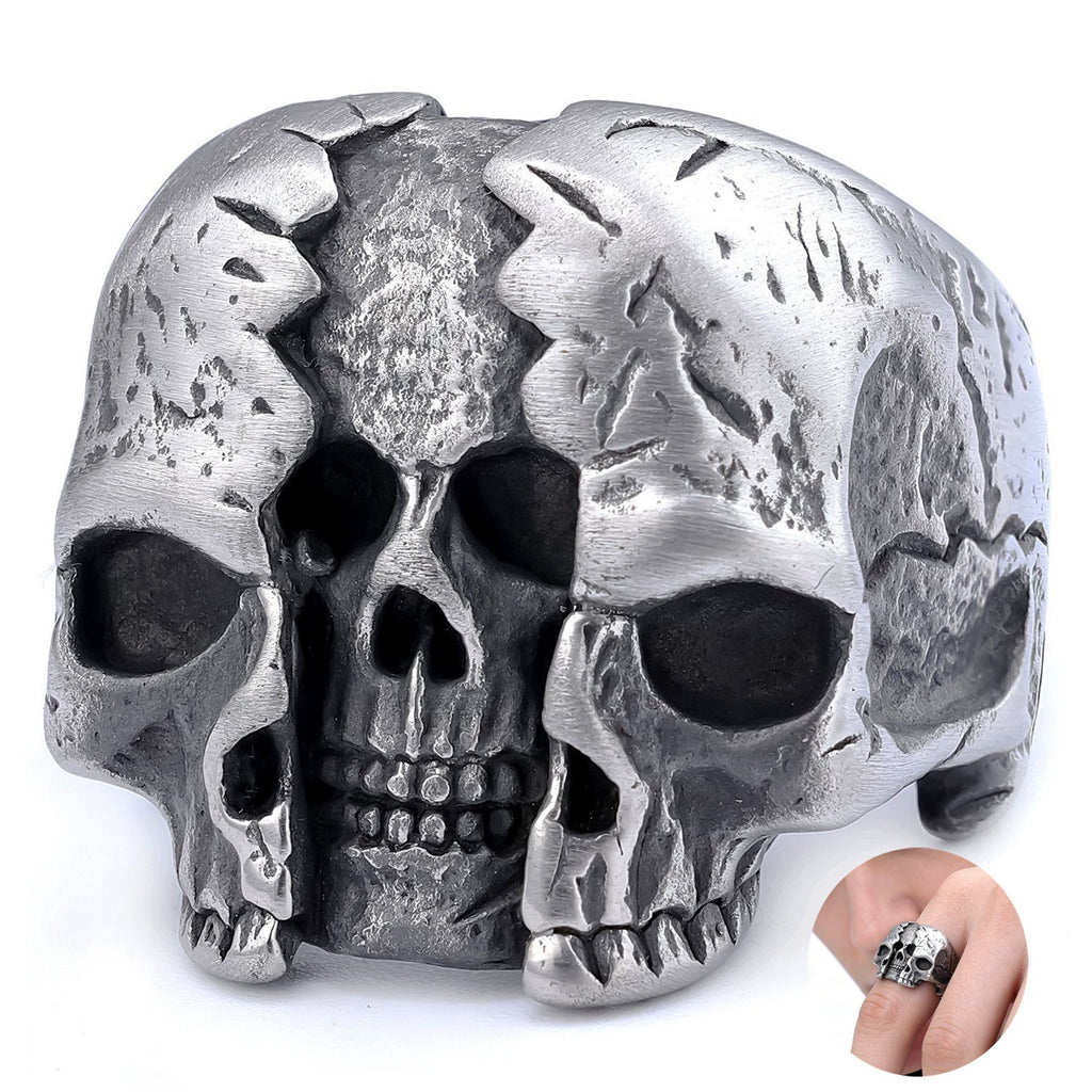Creative Mens Aviator Retro Skull Ring