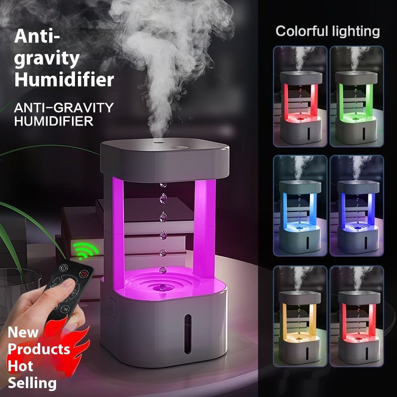 Anti-Gravity Water Drop Humidifier 580ML Quiet Mist Air Diffuser