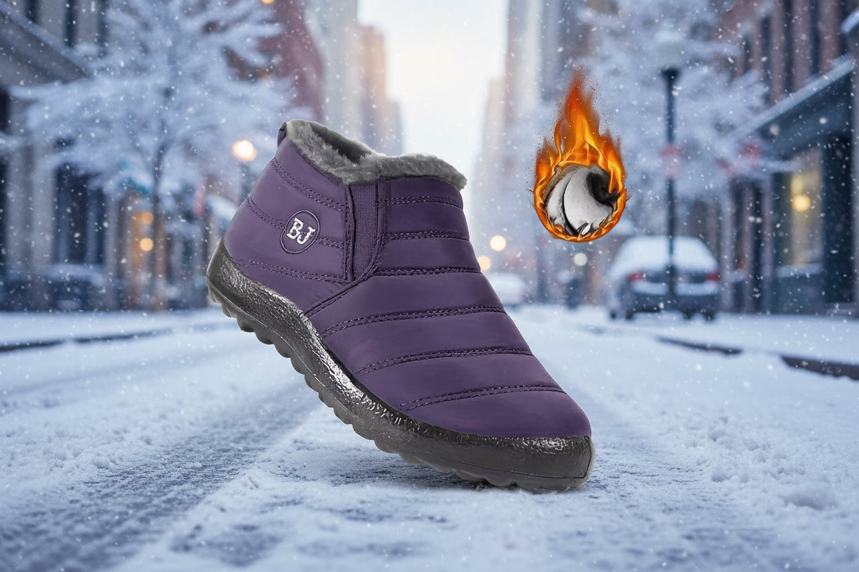 Women’s Warm Padded Lightweight Cotton Boots – Cozy Winter Non-Slip Outdoor Ankle Boots