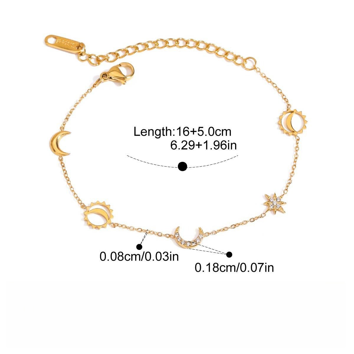 18K Gold-Plated Titanium Steel Rhinestone Bracelet Minimalist