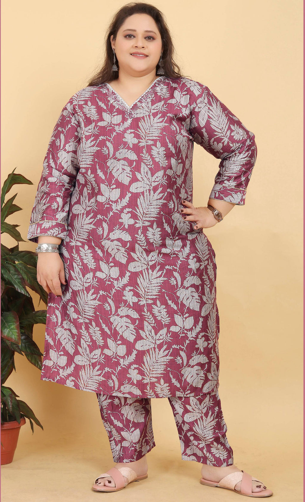 Pink Lichi Viscose Handwork Pant Style Salwar Suit for Women