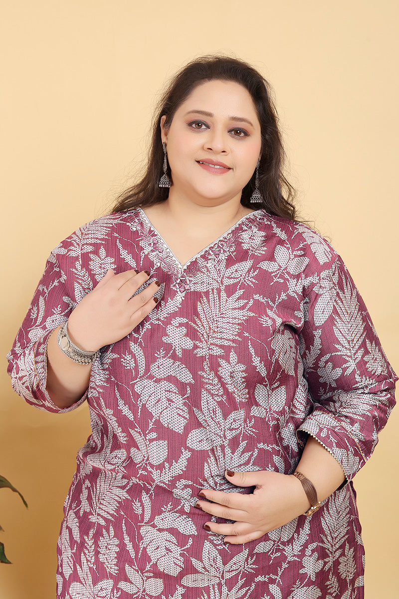 Pink Lichi Viscose Handwork Pant Style Salwar Suit for Women