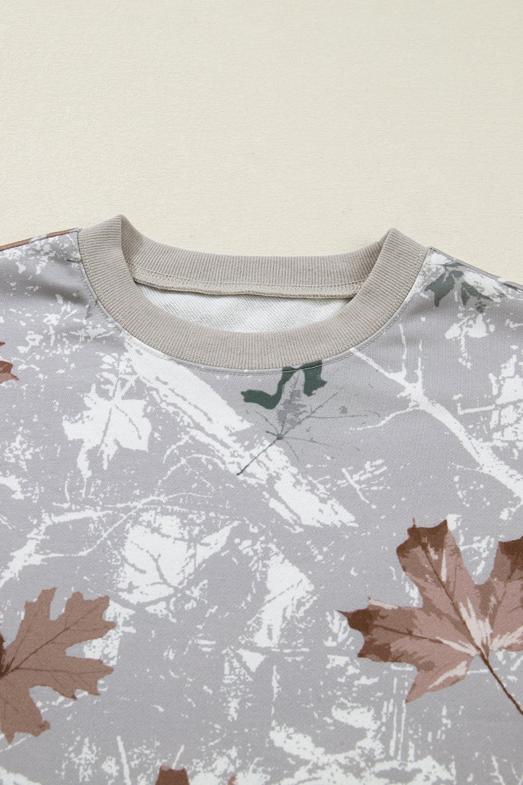 Camo Varsity Stripe Dropped Shoulder Sweatshirt