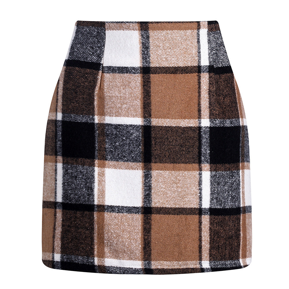 Women's High Waisted Plaid Pencil Skirt Harajuku Street Fashion - Image 4