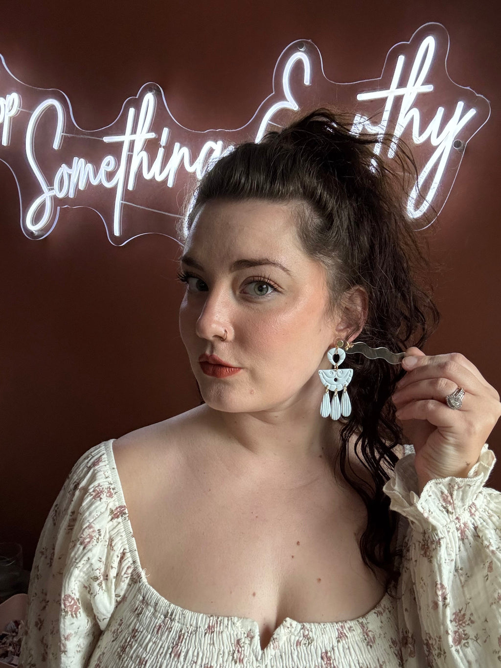 Unique Handcrafted Earrings in Dusty Blue