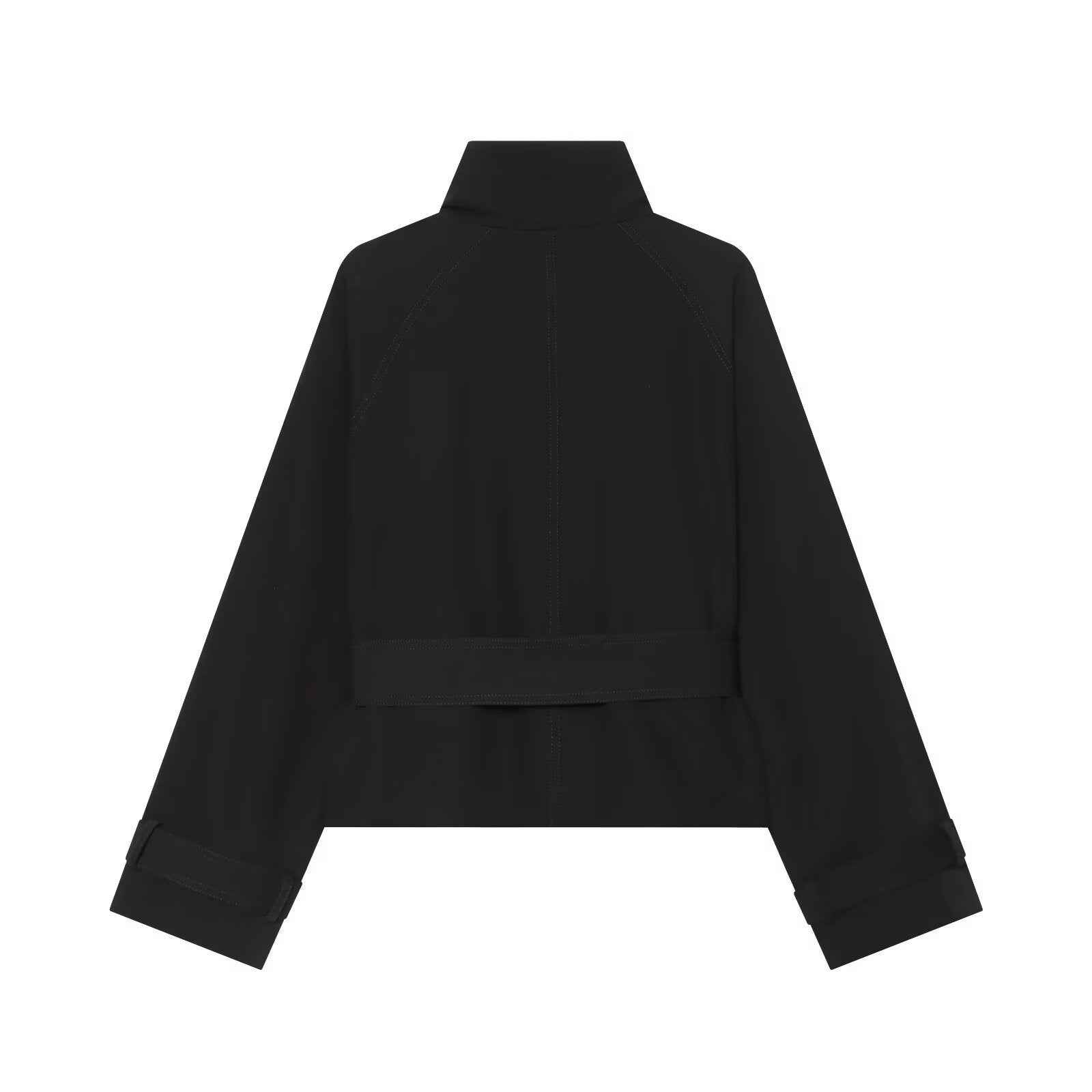 Cropped Double-Breasted Jacket with Gold Hardware
