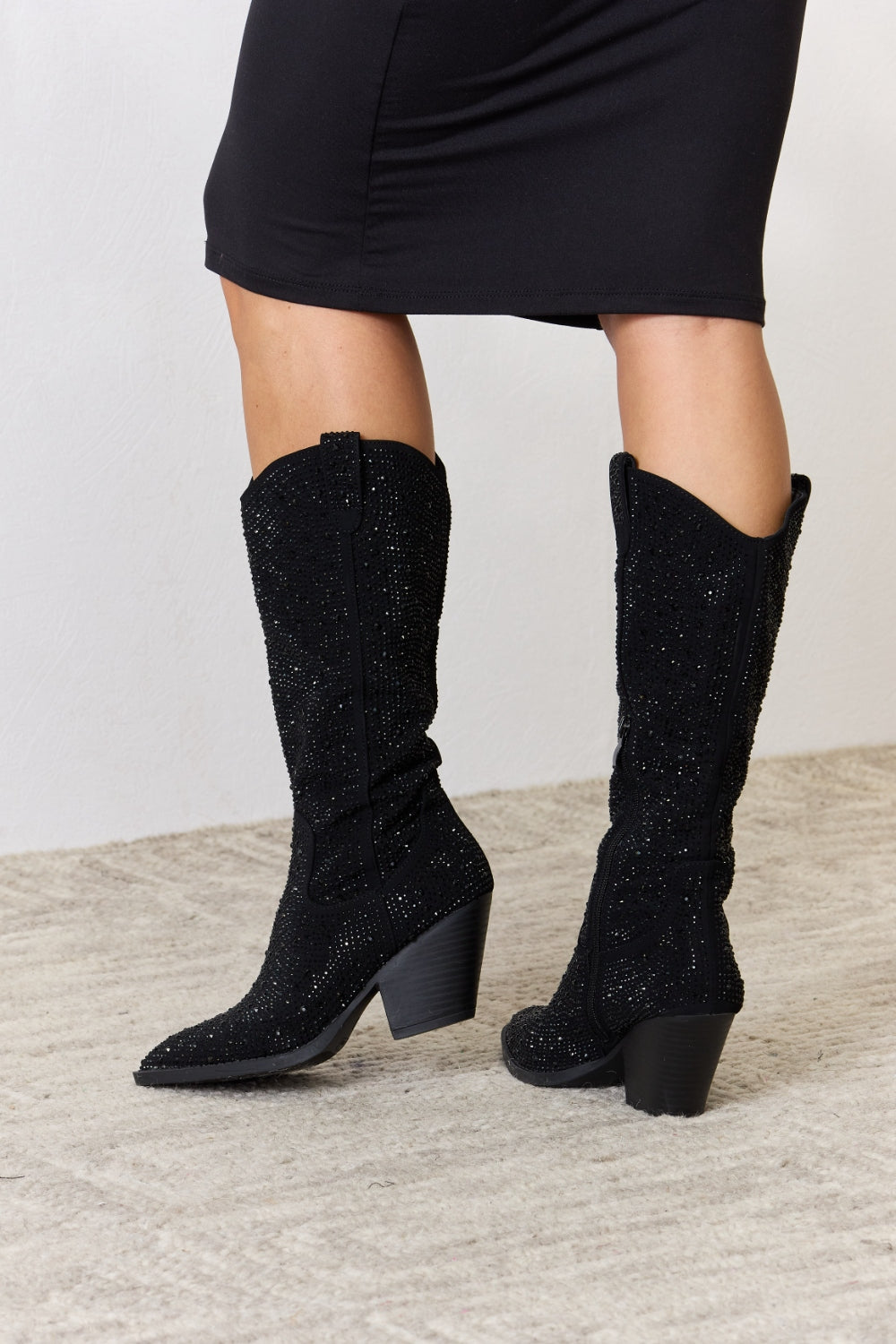 Rhinestone Knee High Cowboy Boots - Sparkle Western Boots