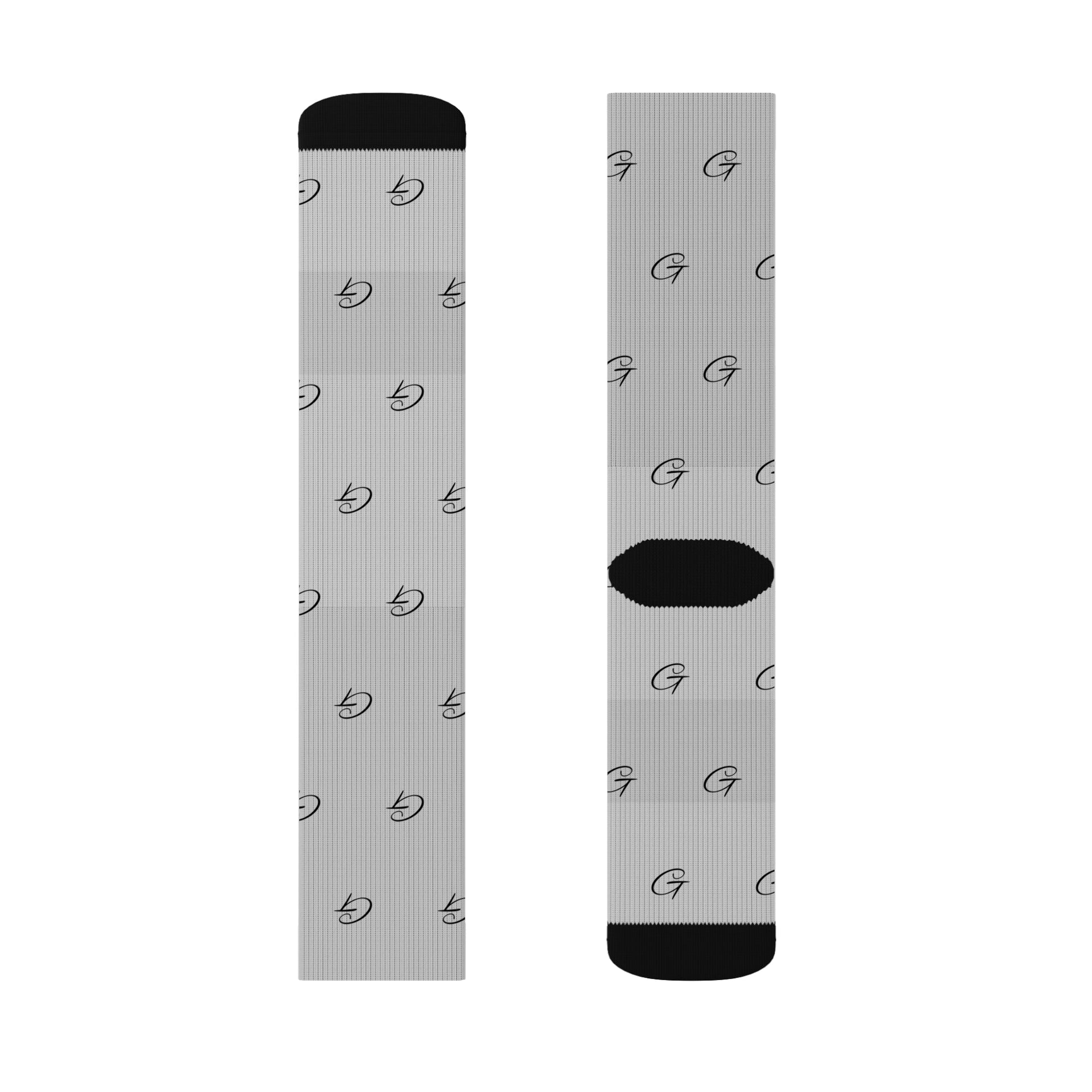 Geometric Print Unisex Socks in Grey and Black Minimalist Style