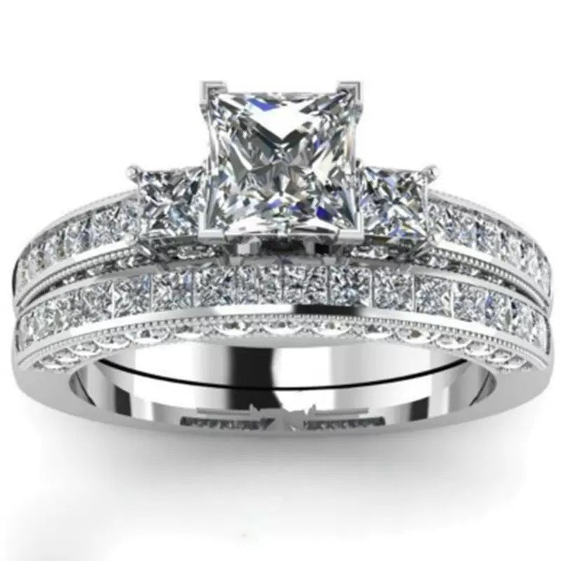 Cross-Border Supply Influencer Live Hot-Selling Diamond Rings European And American Popular Women's Couple Rings Wholesale From Manufacturers