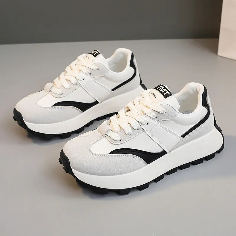 Women's Playful Color Block Round Toe Platform Sneakers - Image 3