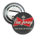 King of States New Jersey themed magnet bottle opener in black, red, and white