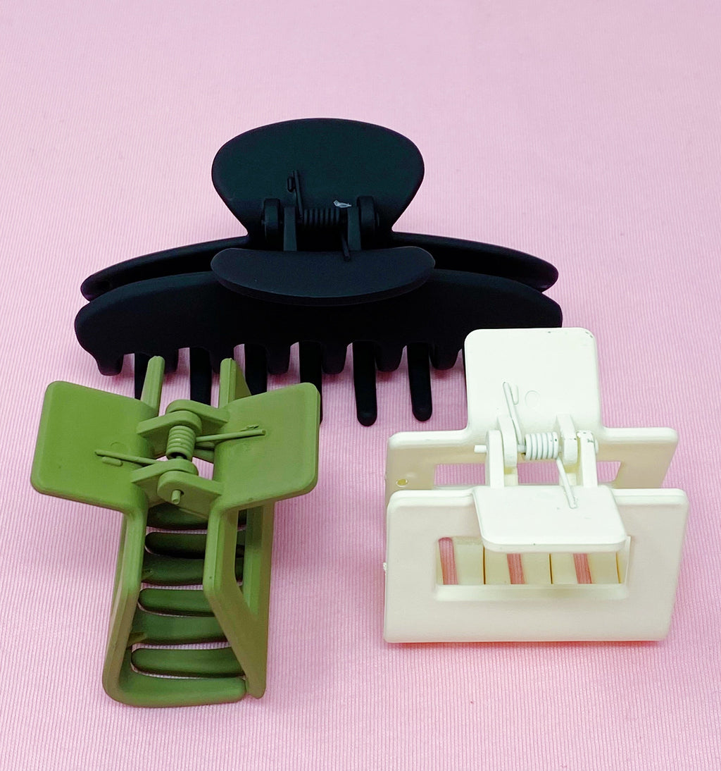 Matte Muted Hair Claw Set