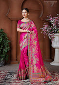 Rani Pink Dola silk traditional weaving saree