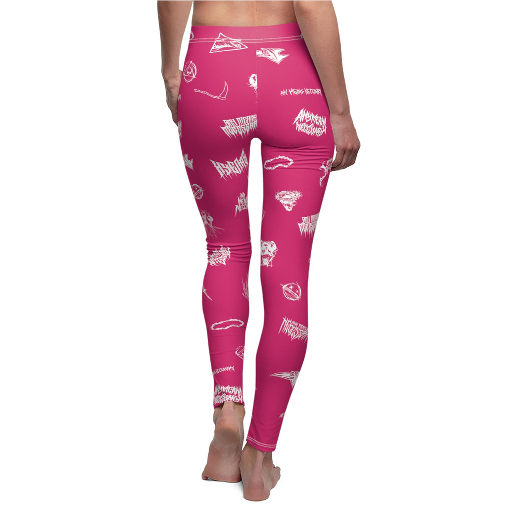 Wingbats Fuchsia Graphic Print Leggings Skinny Fit - Image 7