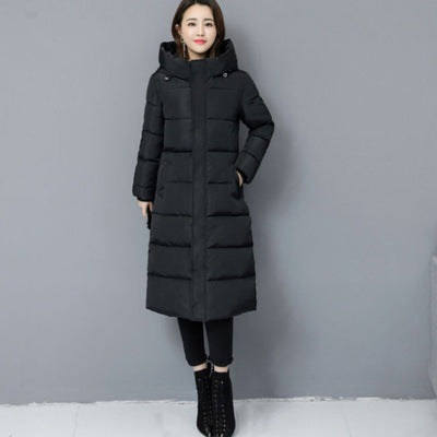 Japanese Harajuku Style Long Hooded Cotton Puffer Parka - Image 7