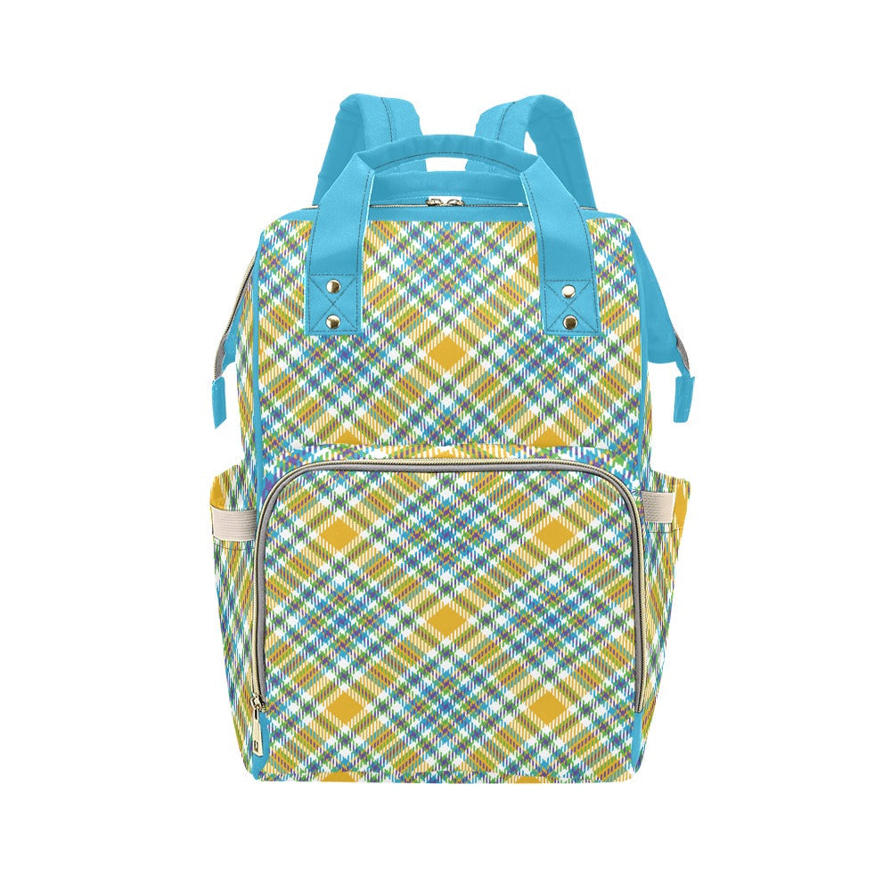 Yellow Plaid Multi-Function Backpack for School Travel and Daily - Image 12