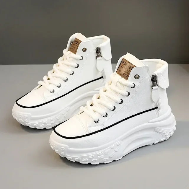 Women's High-Top Platform Sneakers - Casual Chunky Streetwear - Image 7