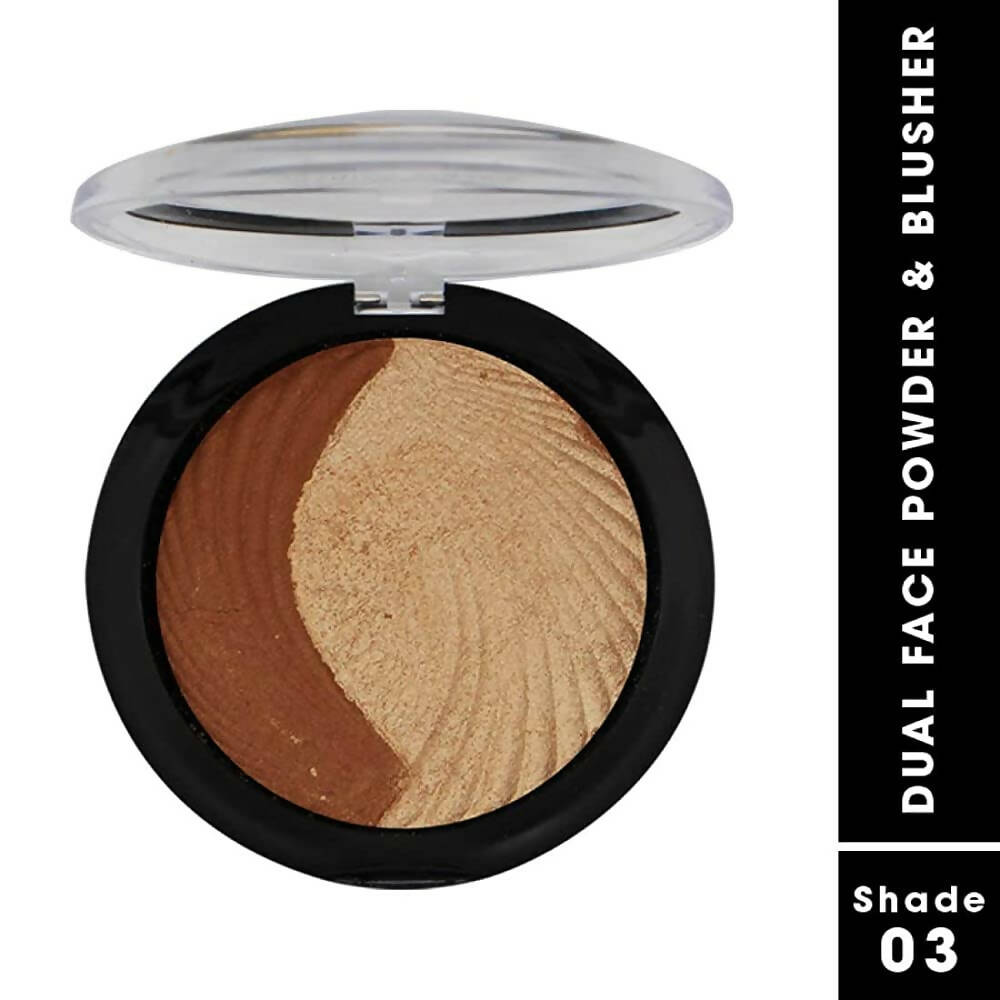 Dual Face Powder and Blusher Shade 03 - Warm Brown & Golden Glow