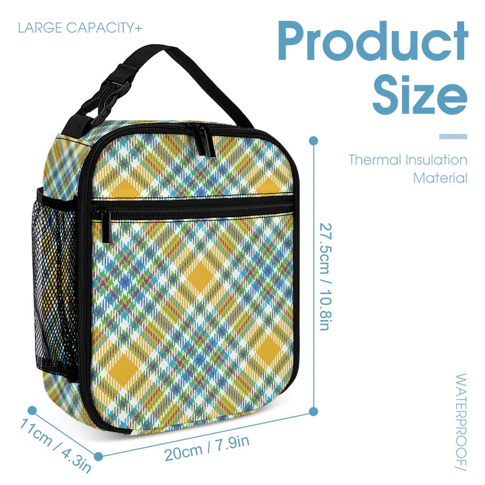 Yellow Multi-Color Plaid 3-Piece Backpack School Bag Set - Image 3