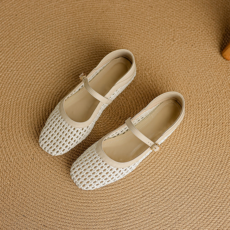 Women's French Minimalist Flat Mary Jane Shoes