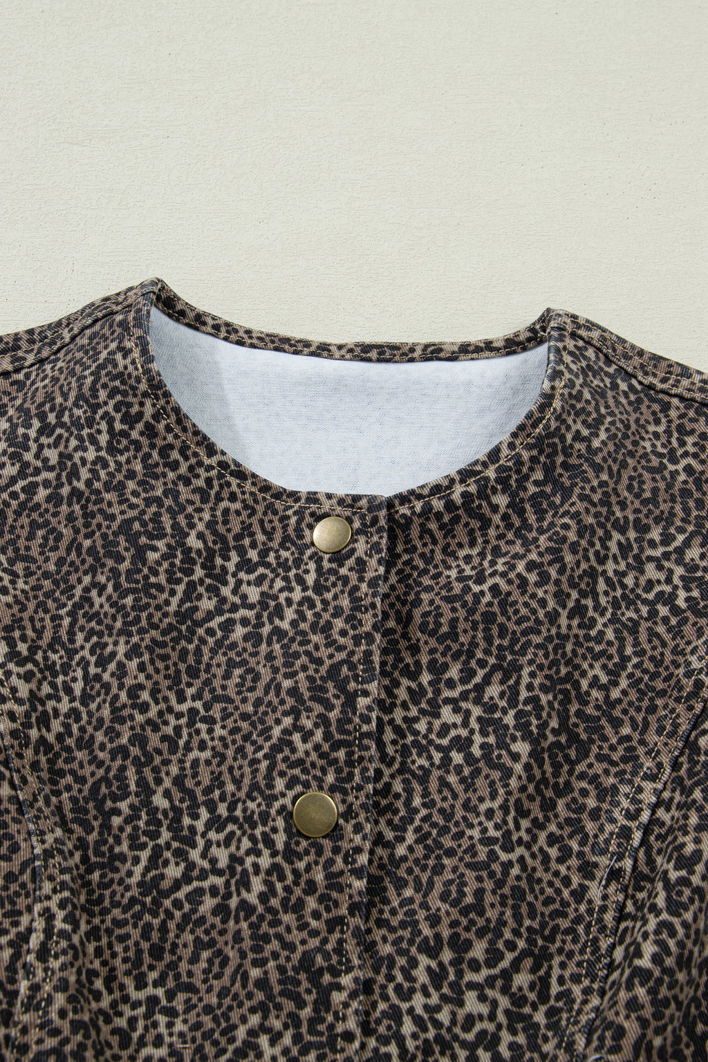Elliana Animal Print Slim Fit Denim Vest
