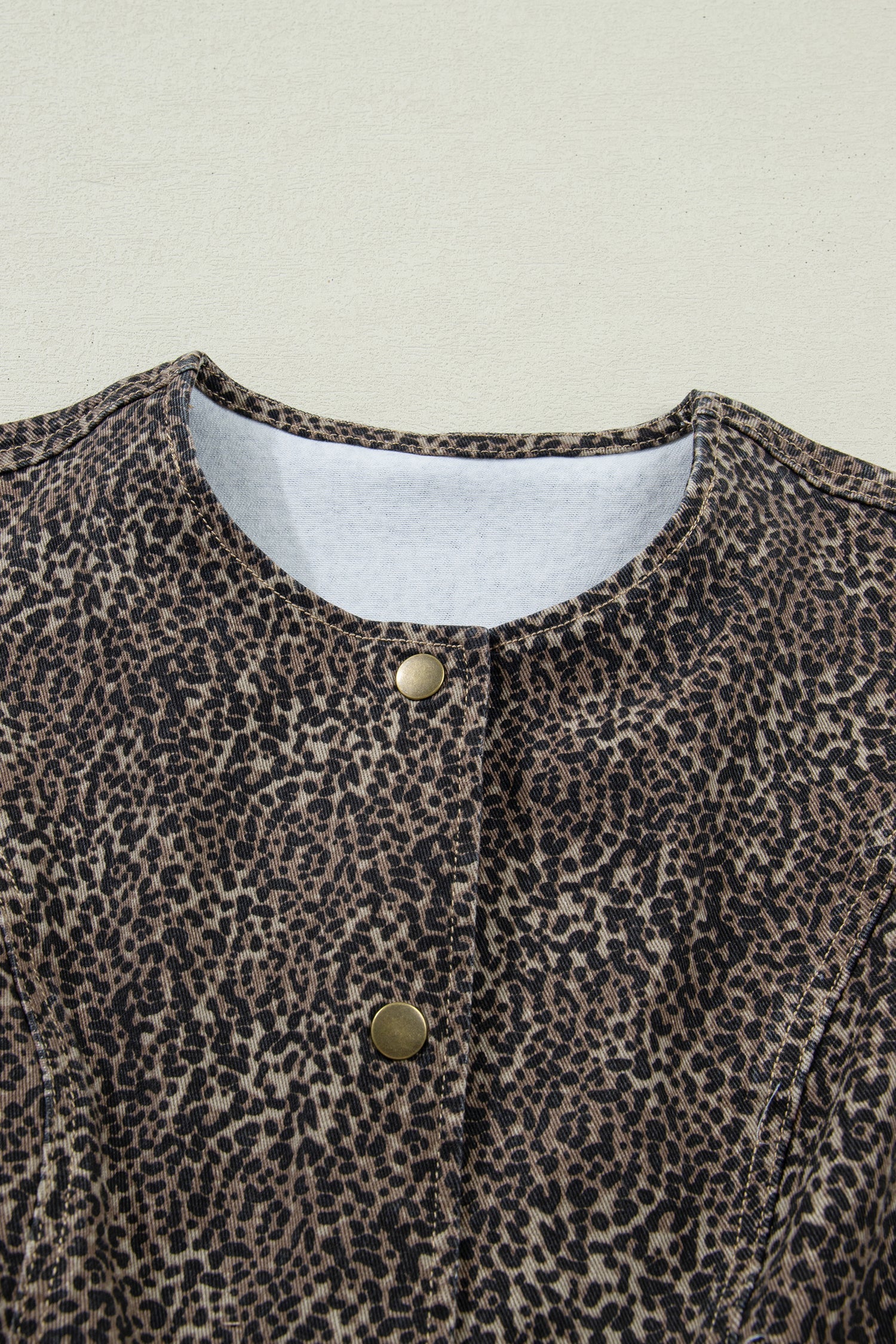 Elliana Animal Print Slim Fit Denim Vest