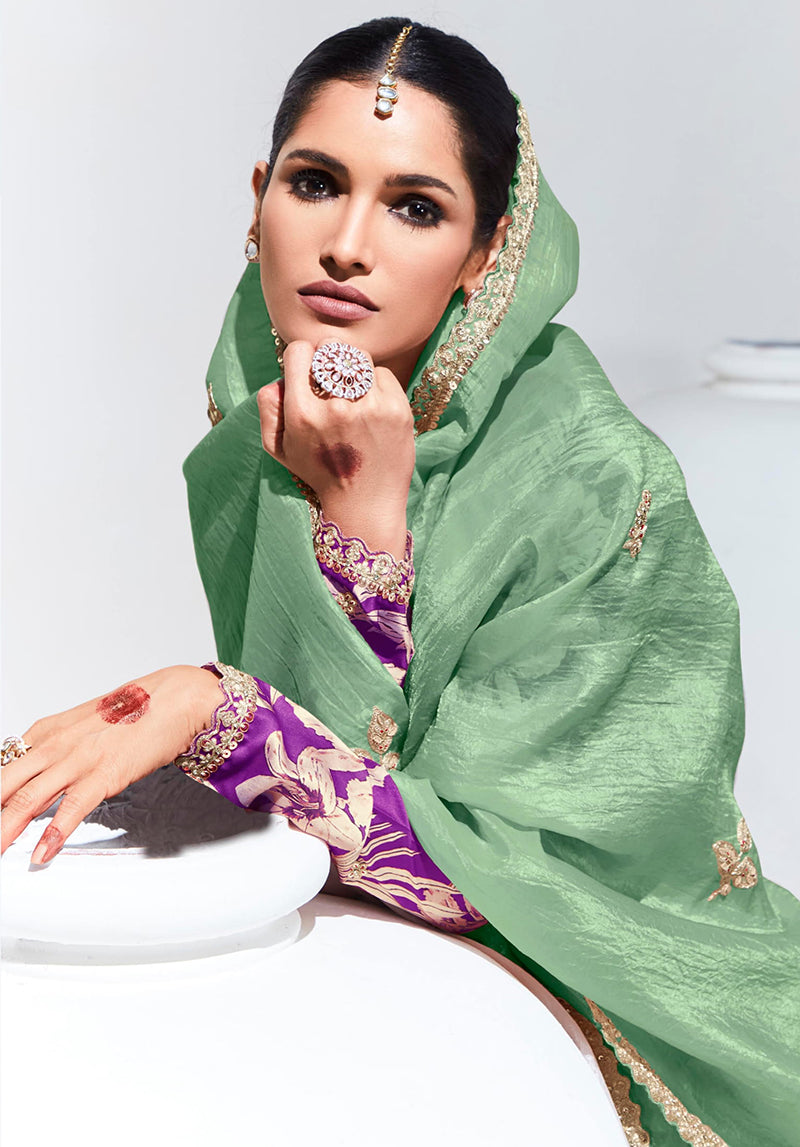 Blue and Grey Embroidered Contemporary Fancy Fabric Saree