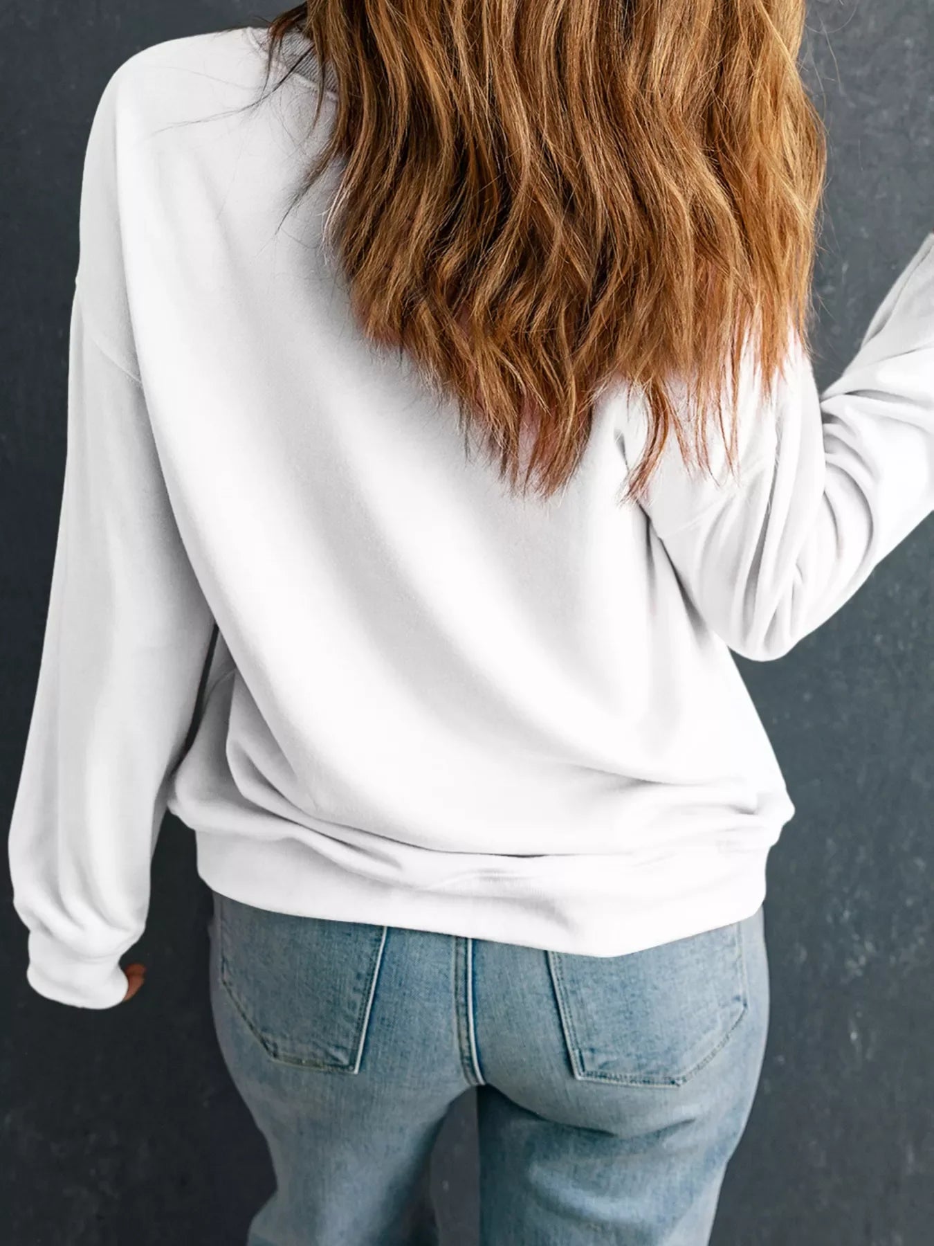 Halloween Pumpkin Bow Graphic Drop Shoulder Sweatshirt
