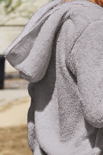 Women's Teddy Hooded Jacket Oversized Knit Casual Outerwear