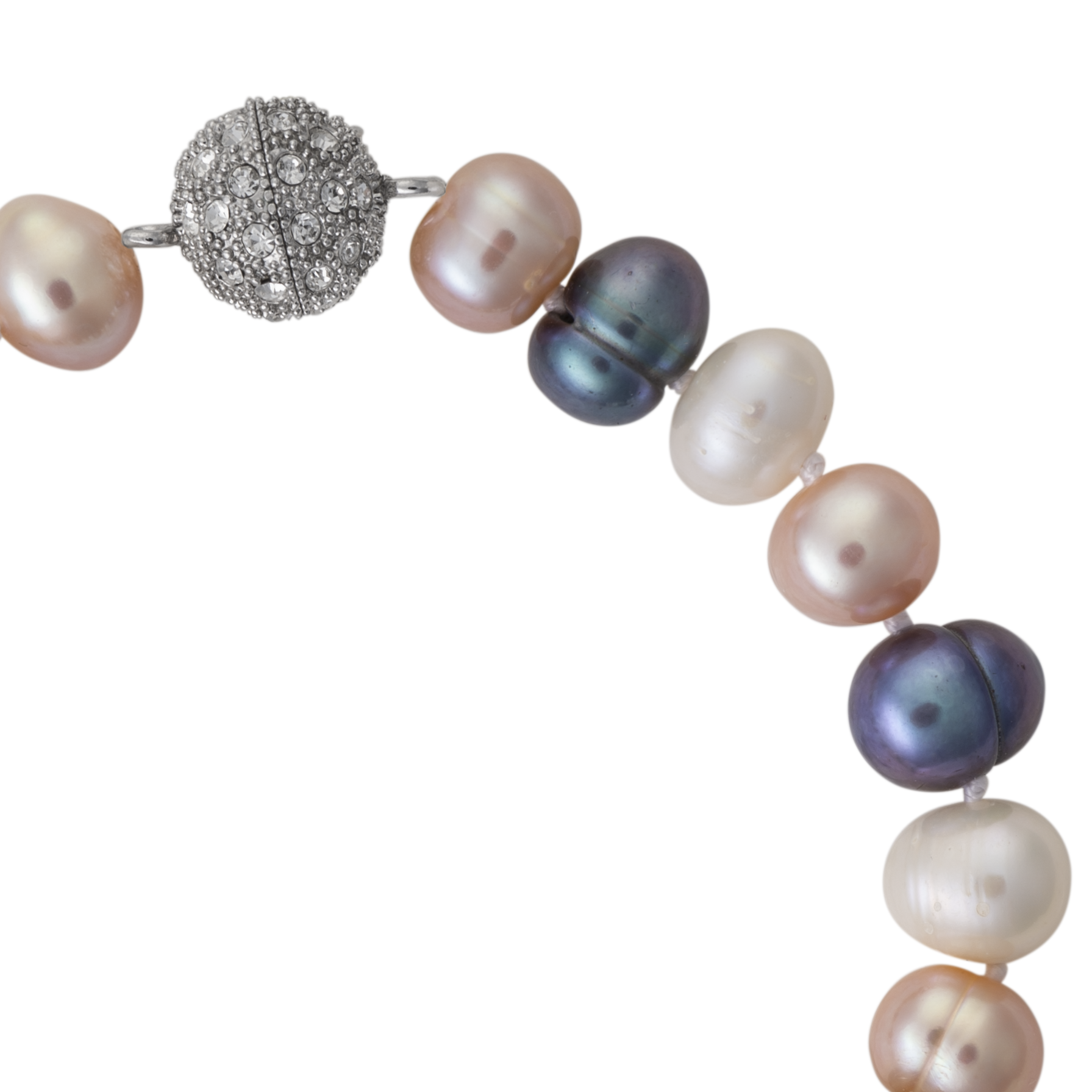 Freshwater Cultured Pearl Bracelet with Sparking Crystal Clasp - Image 9