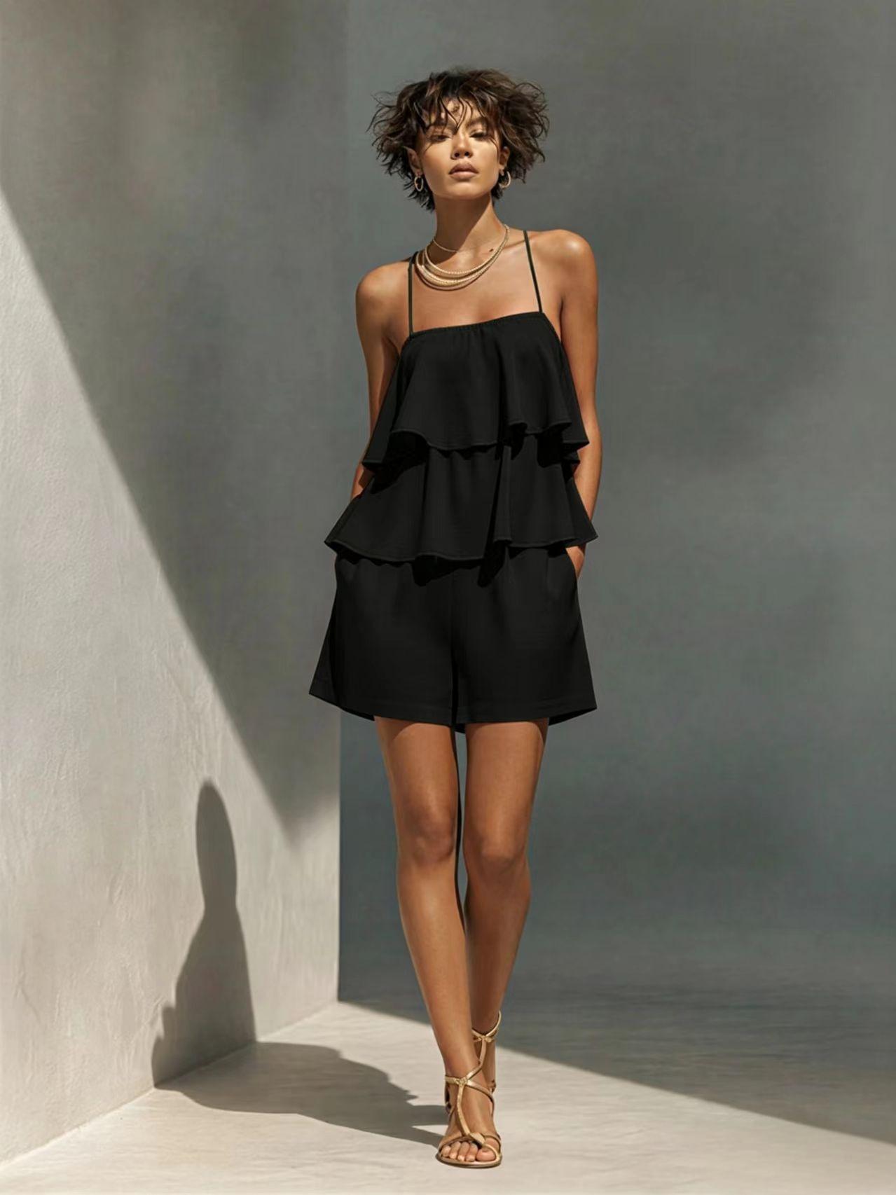 Women's Ruffle Layer Camisole and Shorts Set - Image 6