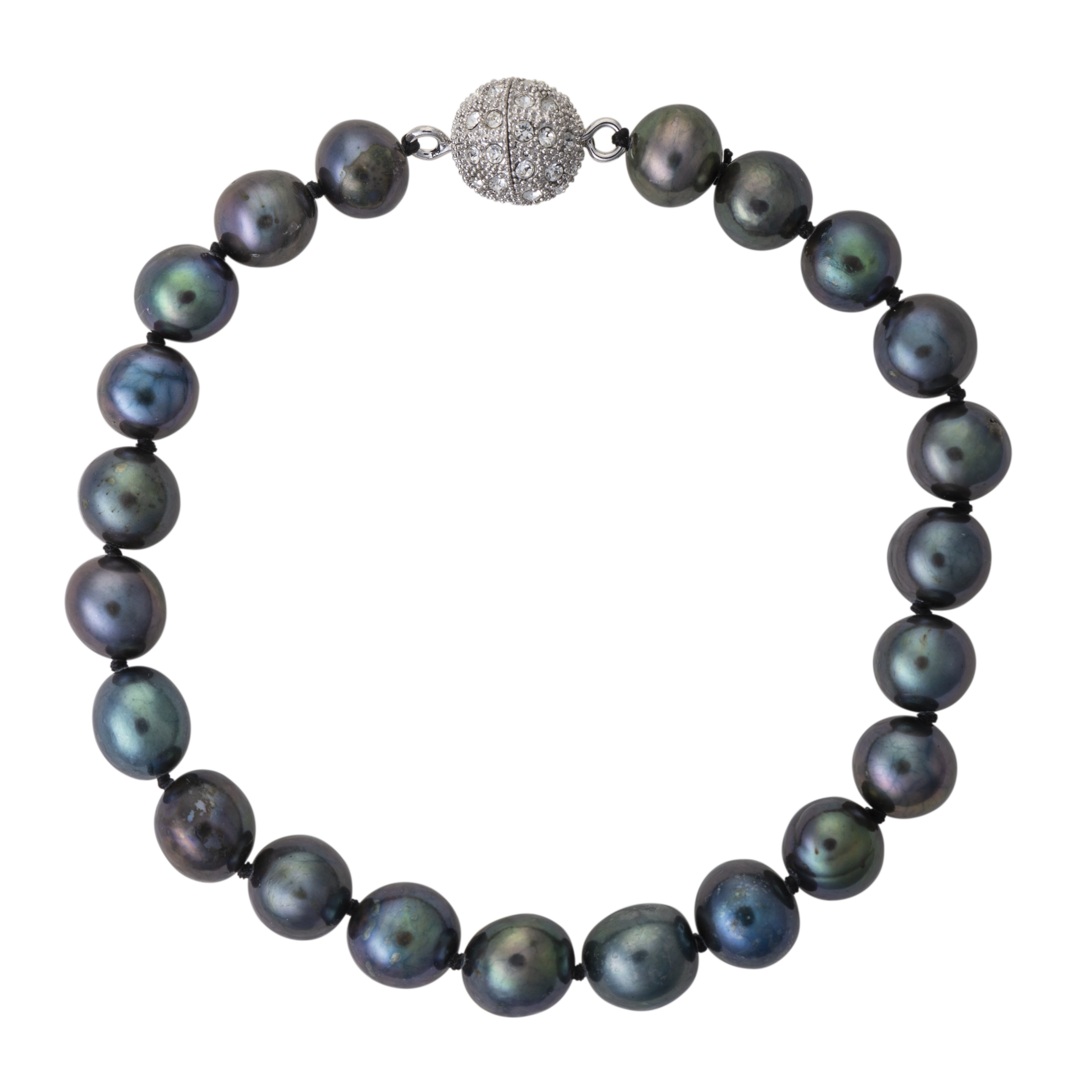 Freshwater Cultured Pearl Bracelet with Sparking Crystal Clasp - Image 2