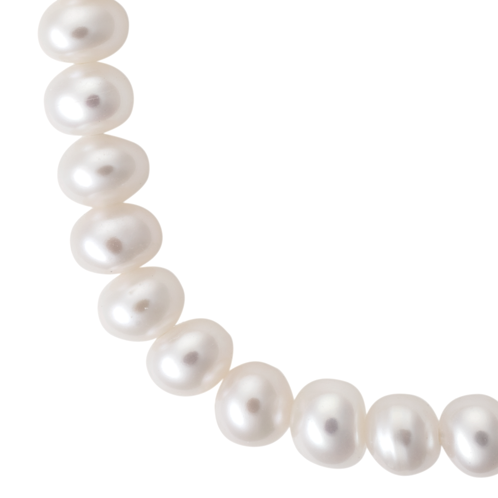 Children's White Freshwater Cultured Pearl Stretch Bracelet - Image 2