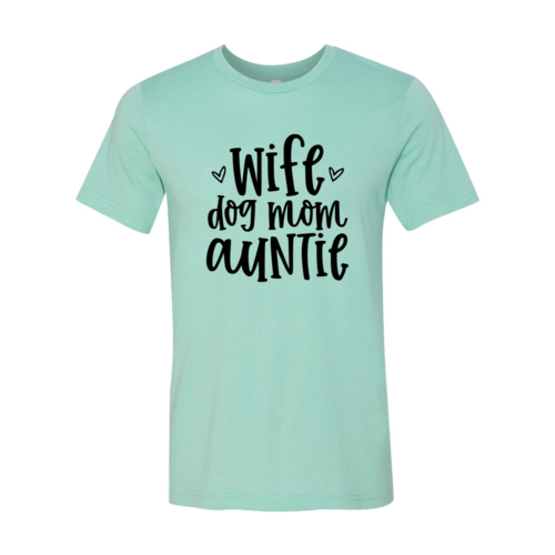 Wife Dog Mom Auntie Graphic T-Shirt - Soft Heather Mauve Tee - Image 3