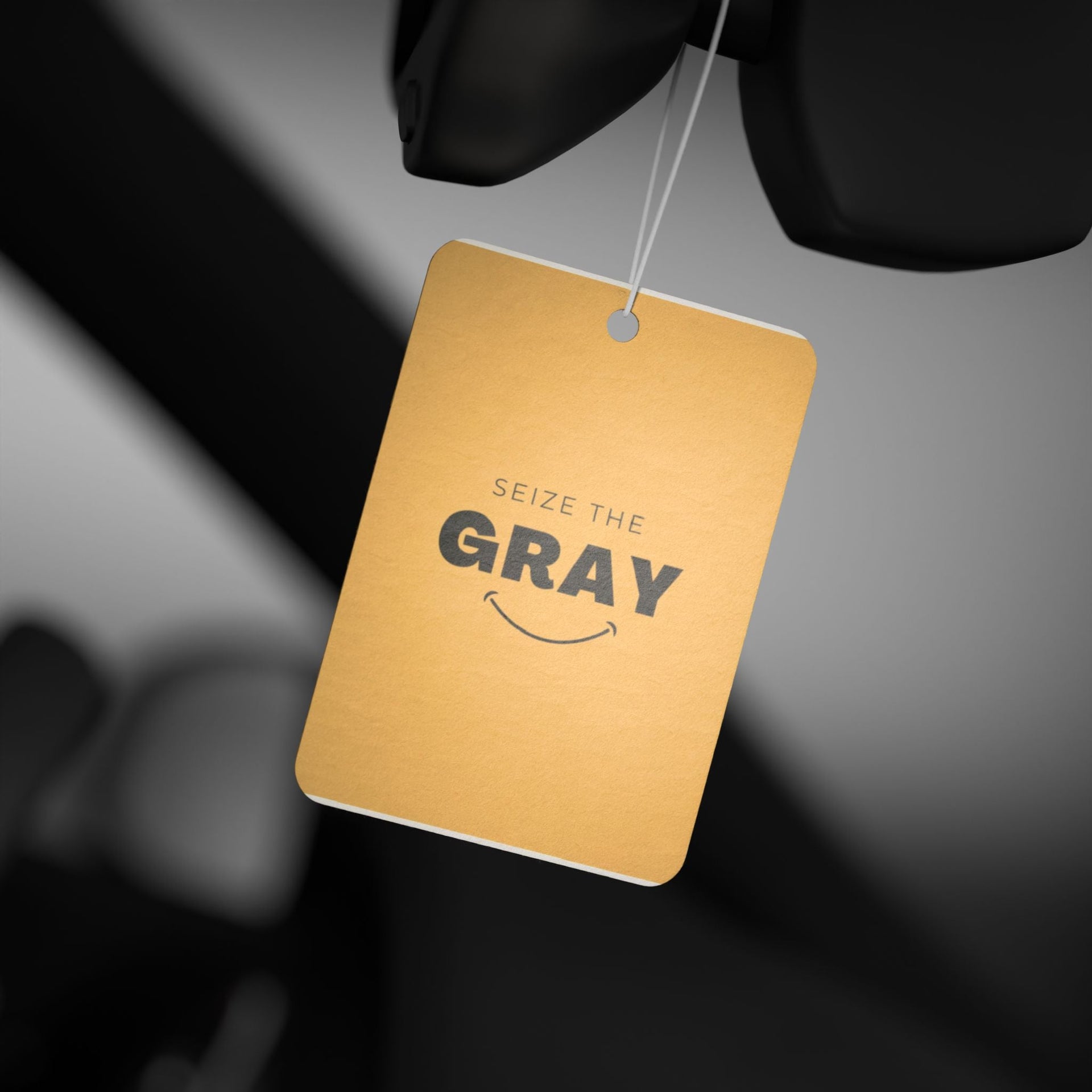 Modern Minimalist Car Air Freshener - Mustard Yellow & Black