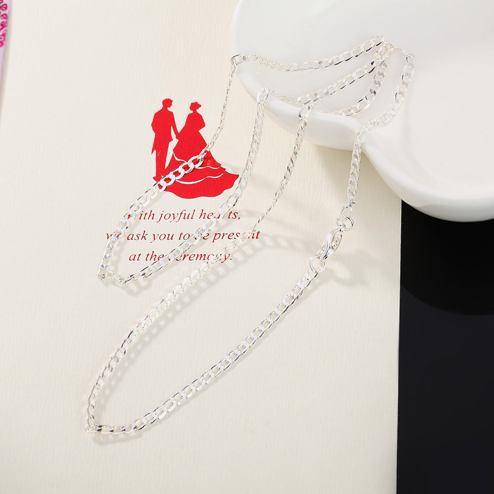 Silver Plain Body Chain Necklace