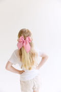Pink Solid Oversized Bow