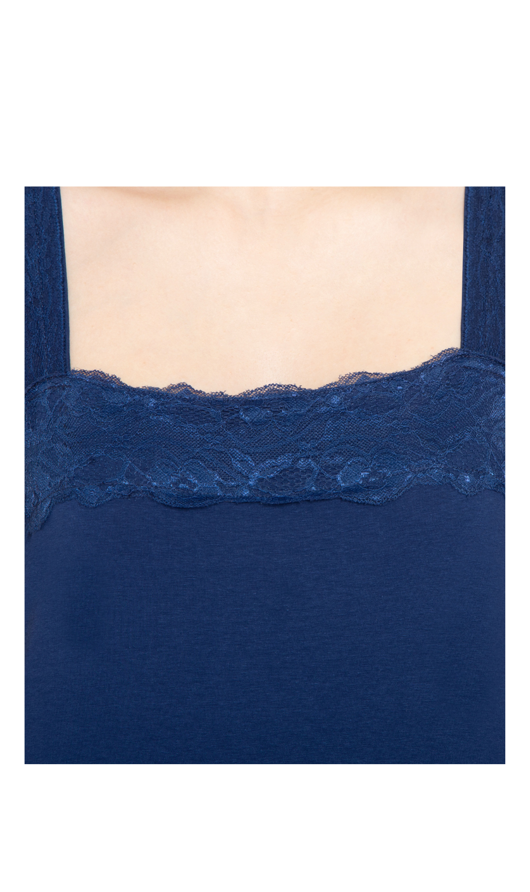 Women's Lace Trim Sleeveless Cotton Blend Tank Top