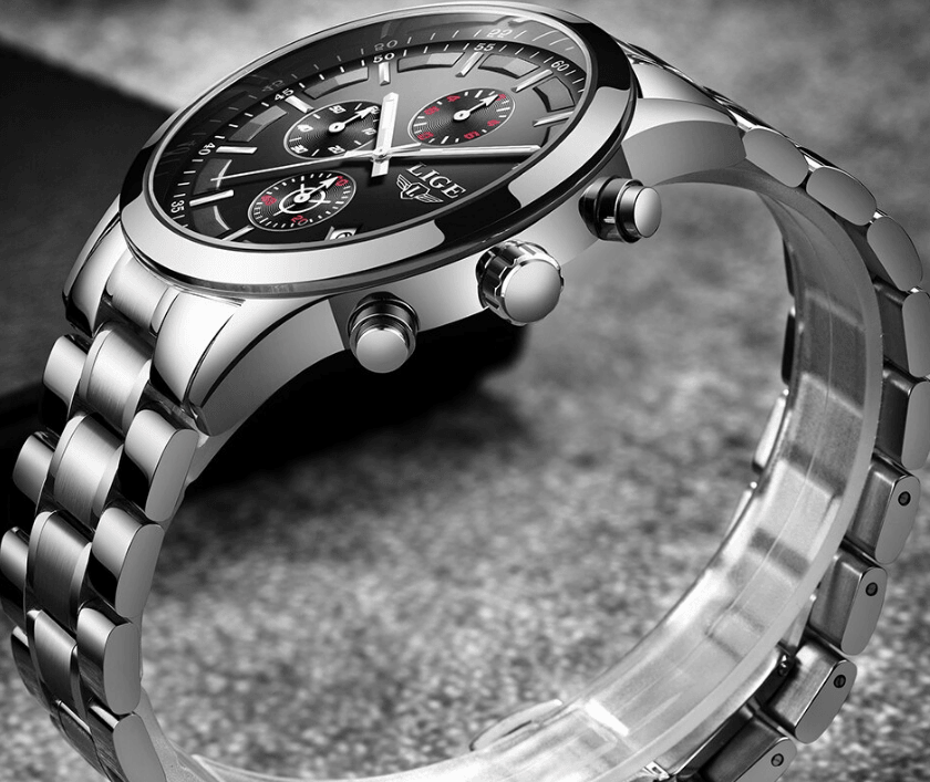 Men's Waterproof Chronograph Watch with Date Display & Luxury Dial