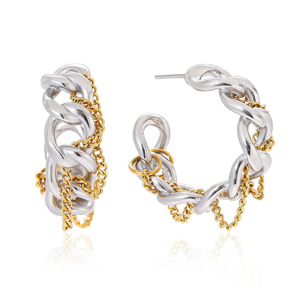 18K Gold Tassel Stud Earrings