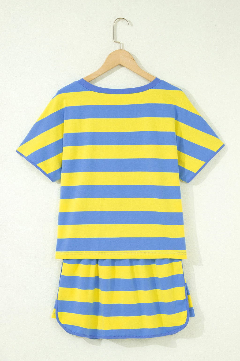 Yellow Stripe Dolman Tee and Drawstring Skort Athletic 2Pc Set