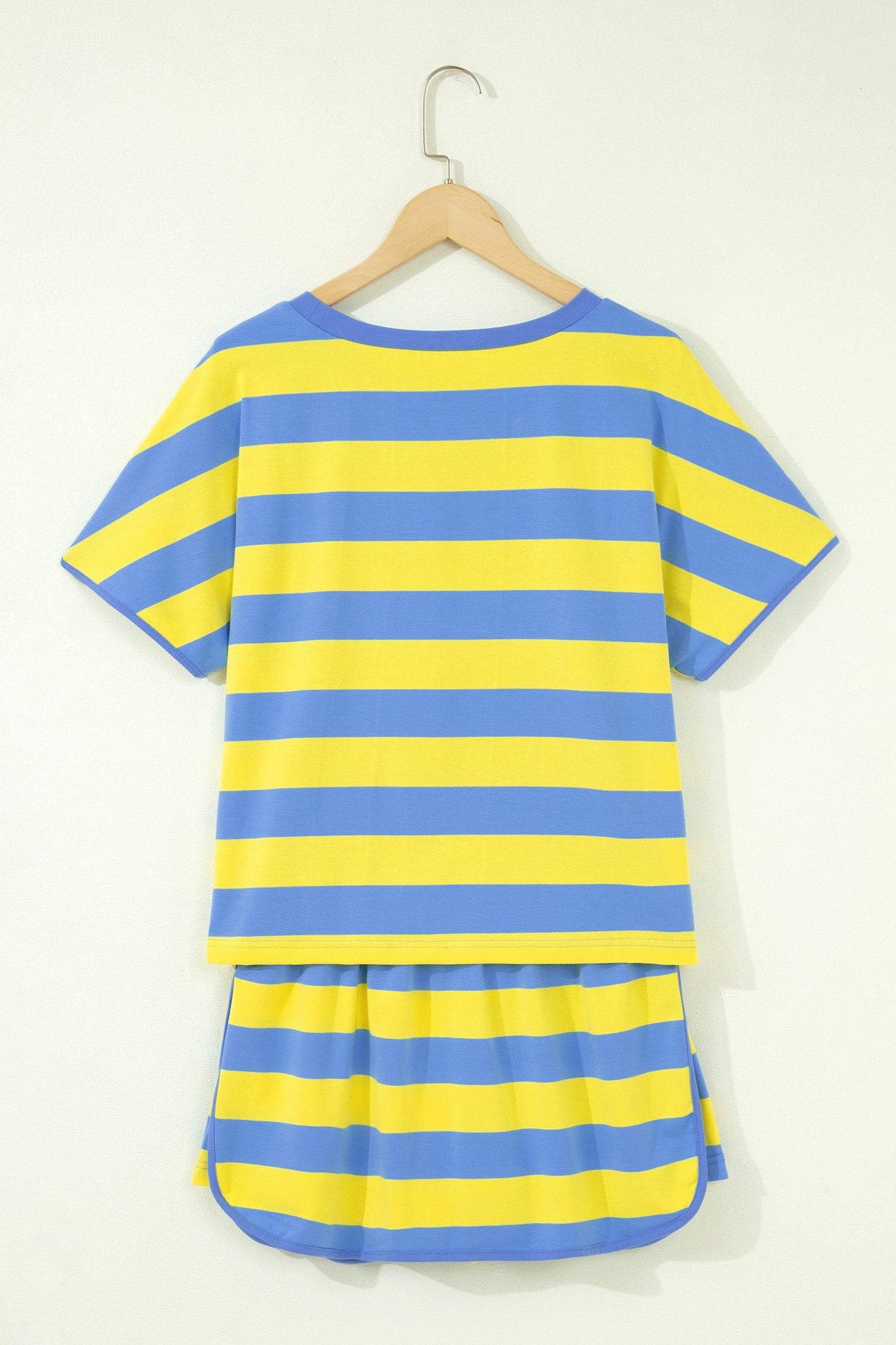 Yellow Stripe Dolman Tee and Drawstring Skort Athletic 2Pc Set