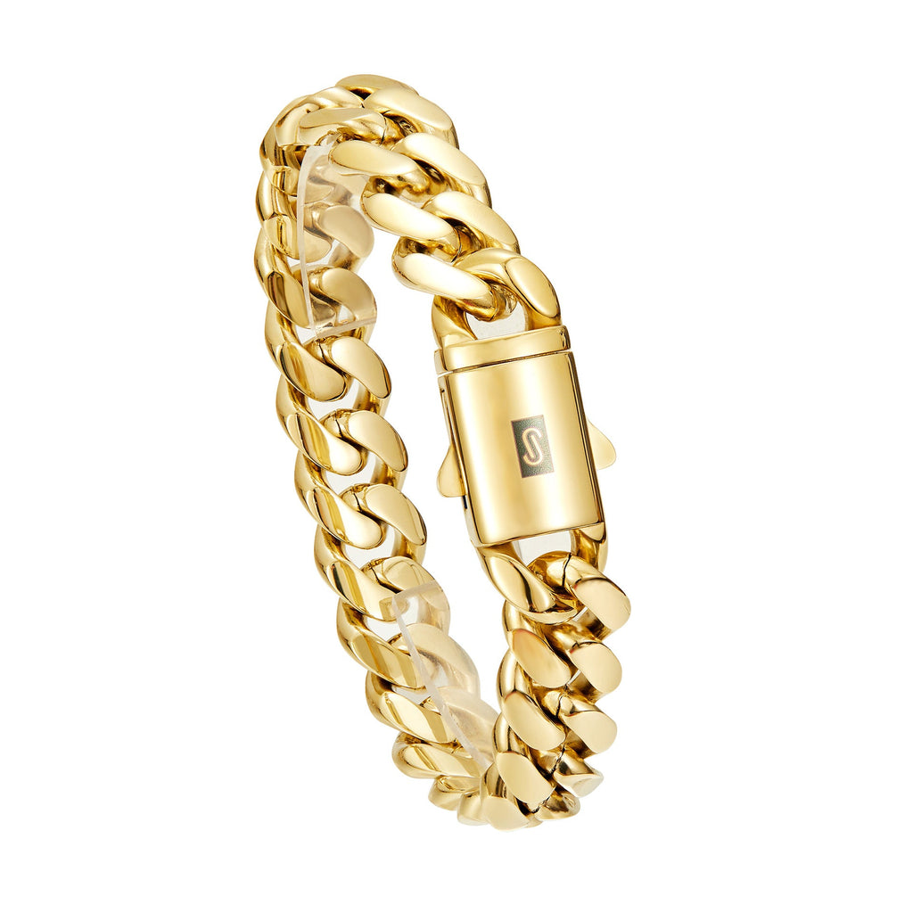 14K Vacuum-Plated Stainless Steel Mens Necklace